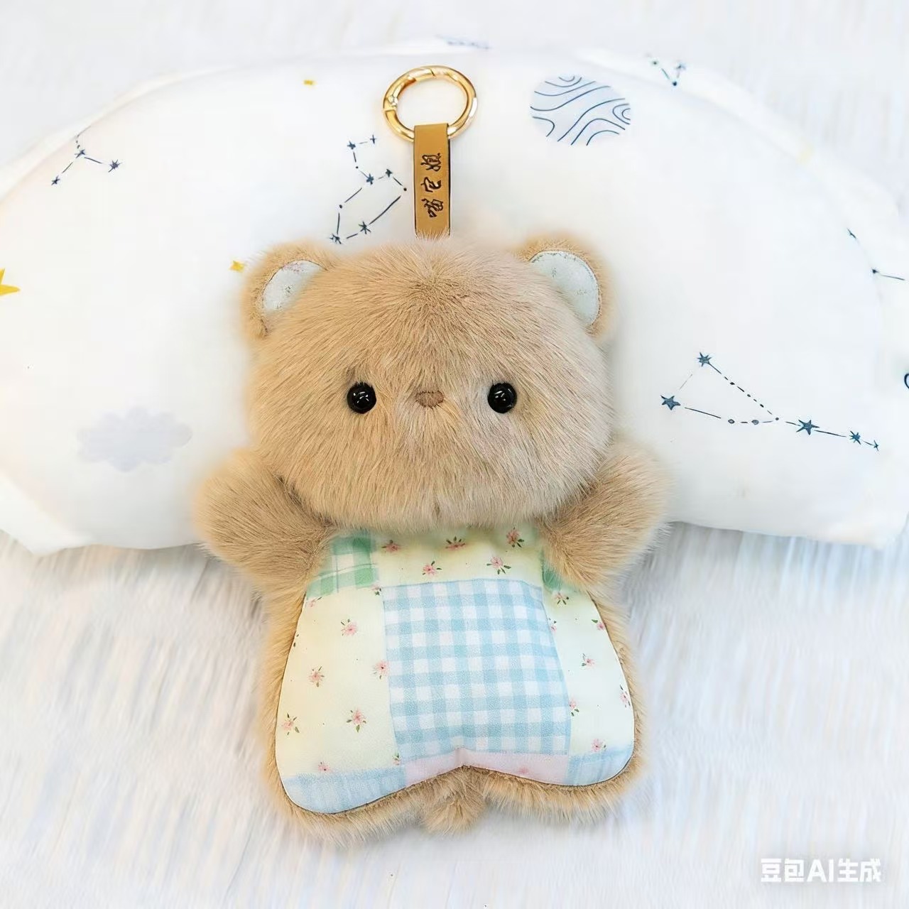 Beanbag teddy bear with keychain