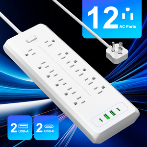 <strong>Power</strong> Strip Surge Protector Extension Cord with 1.8m/6ft US Extension <strong>Socket</strong> <strong>Multiple</strong> Way <strong>Socket</strong> <strong>USB</strong> Type-C with Switch <strong>Socket</strong> - Product Image 4