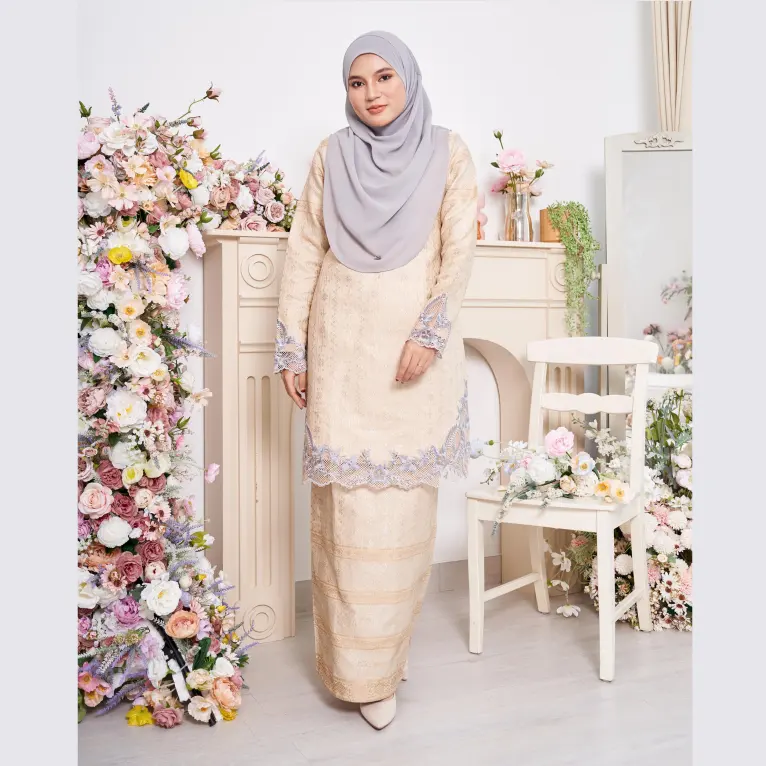SIPO Eid Modest Print Malaysia Baju Kurung Elegant Blouse With Skirt Set Beautiful Lady Islamic Clothing Muslim Baju Kebaya Suit