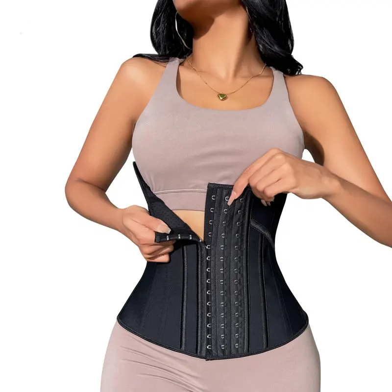 Latex Fajas Colombianas Workout Taille Trainer Corset Cincher Body Shaper Trimmer Met 21 Stalen Botten Extender