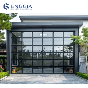 Enggia แผงกระจกกันกระแทกเฮอริเคนอัตโนมัติแบบทันสมัย, ประตูโรงรถแบบอัตโนมัติแบบพับเก็บได้มองเห็นได้เต็มรูปแบบประตูโรงรถกระจก - Product Image 1
