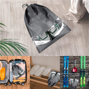 Khuyến mãi nhãn hiệu riêng số lượng lớn rõ ràng du lịch không dệt xách tay Sneaker Carrier Organizer sinh thái thân thiện dây kéo túi giày - Product Image 4