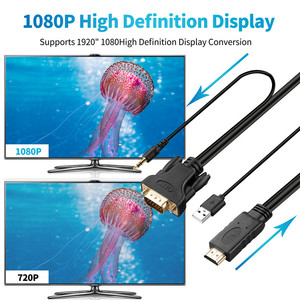 Cable HDMI a VGA portátil de 1,8 M, Adaptador convertidor de vídeo barato OEM, entrada HDMI PS4 a salida VGA, Cable adaptador para proyector de TV