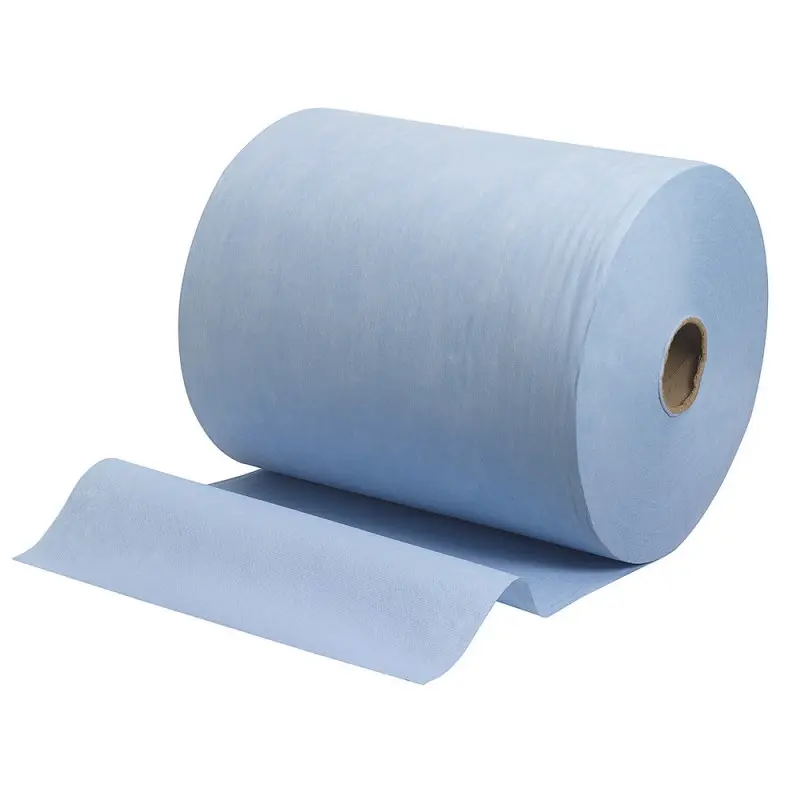 Rollos de papel Jumbo de limpieza Industrial, no tejidos, blanco, azul