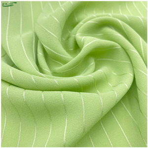 Custom Wholesale High Quality <strong>Recycled</strong> Polyester Textile Woven Stripe Crepe Print Chiffon Fabric for Women Dress Blouse