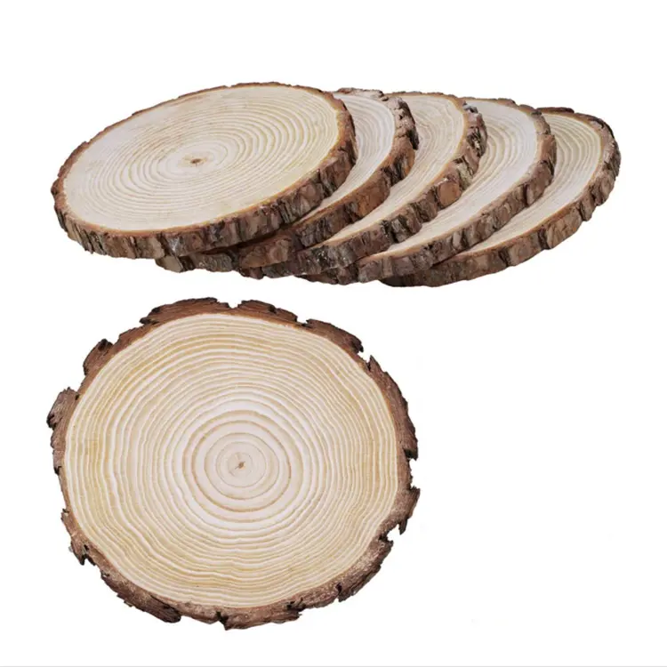 Adornos de Navidad para manualidades, láminas de madera redondas sin terminar, 8-11 pulgadas de ancho, placa de losa de madera de árbol natural grande