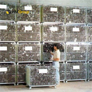 Contenedores de almacenamiento de malla de alambre plegables y apilables para almacén - Product Image 6