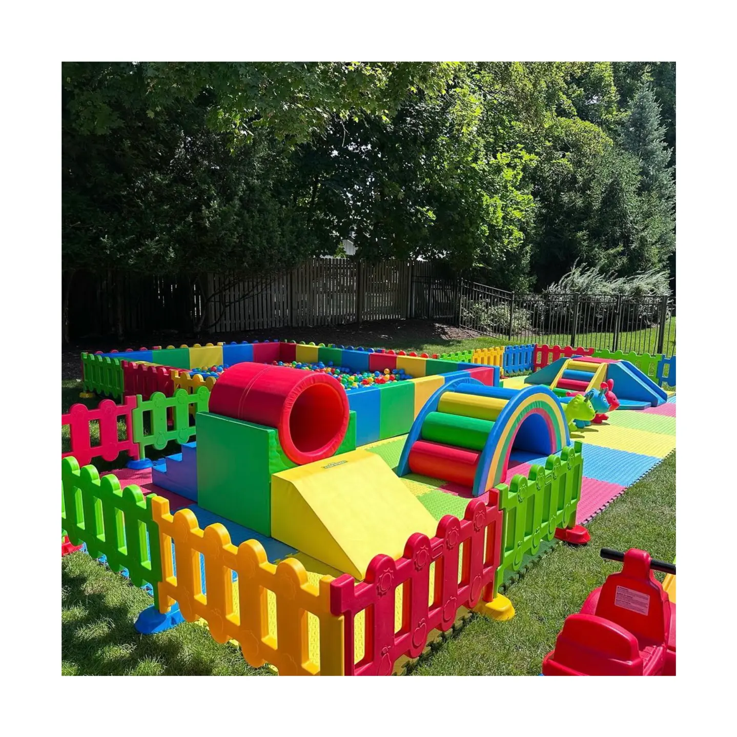 Colores mezclados carnaval tema comercial niños jugar equipo laberinto juego completo niños interior suave área de juego configurar