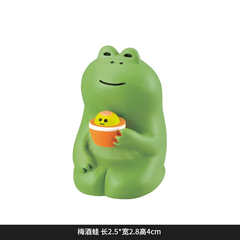 Plum wine frog desktop ornament