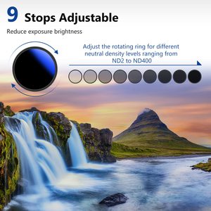 NEEWER <strong>58mm</strong> MRC Variable ND <strong>Filter</strong> ND2-ND400 Adjustable Variable Neutral Density ND <strong>Filter</strong> - Product Image 3