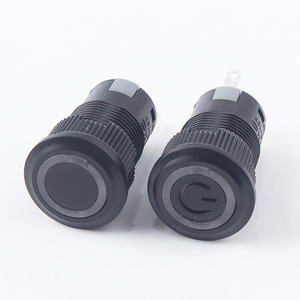 16mm wasserdichter schwarzer Drucksc halter mit LED-Lampen verriegelung 1 NO1NC PC-Netzschalter - Product Image 6