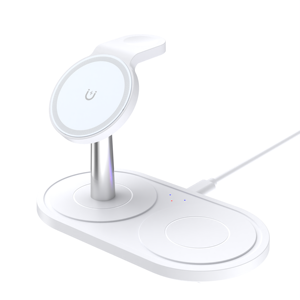 高速ワイヤレス充電器スタンドiPhone用16pro/15/14/XR for <span class=keywords><strong>Apple</strong></span> Watch 7/6/5ライト充電ドックステーション付き