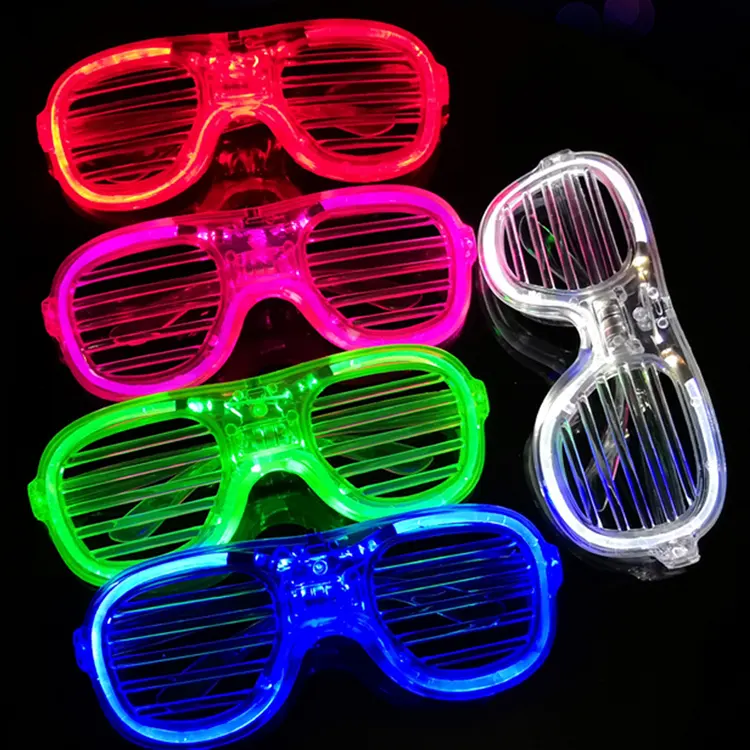 Gafas de sol que brillan en la oscuridad para niños y adultos, lentes de Halloween con luz LED, 10 colores