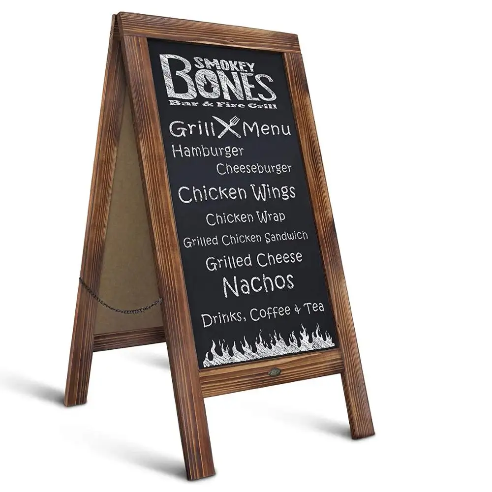 Rustieke Magnetische EEN-Frame Krijtbord SignExtra Grote 40x20 Vrijstaande Schoolbord