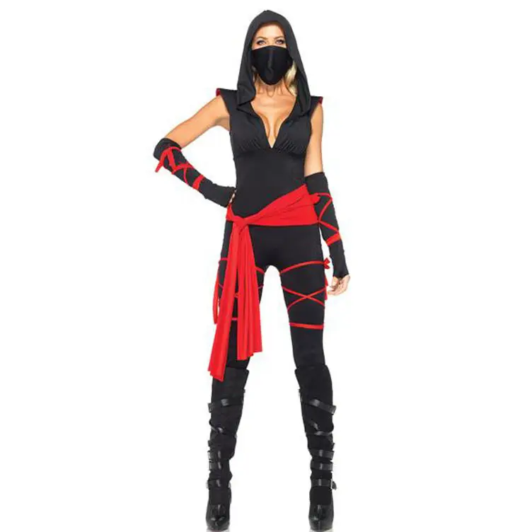 Costumi Ninja Sexy giappone Samurai Cosplay Anime costumi di Halloween per le donne guerriero adulto tute intere vestito di carnevale