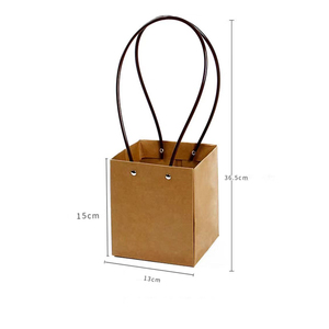 Handmade hình chữ nhật giấy kraft Hộp Quà Tặng không thấm nước hoa bó hoa bao bì Giỏ túi cho triển lãm và thủ công sử dụng - Product Image 5