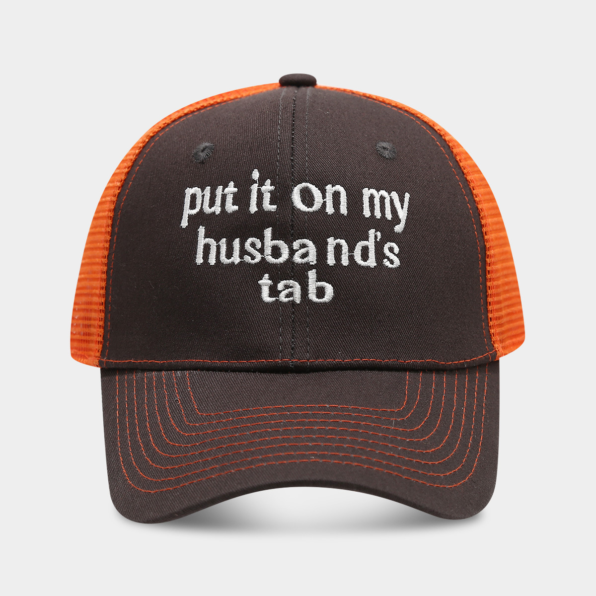Dark gray + orange mesh