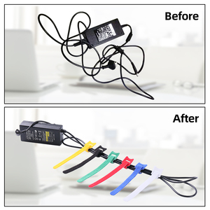 Bridas de nailon personalizadas, correas de gancho y bucle reutilizables para la gestión de cables, organizador de cordones autoadhesivo, velcro multicolor - Product Image 4