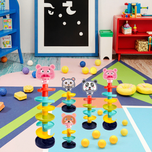 5層教育赤ちゃん幼児開発おもちゃボールドロップアンドロールスワールタワー、ランプマーブルランスタック & ロールゴーおもちゃ - Product Image 6