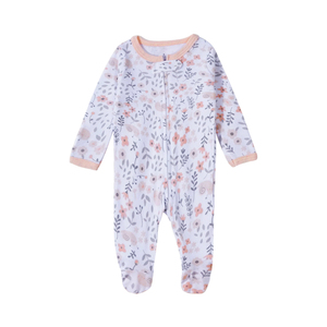 Customization Available Baby Footed <strong>Zippy</strong> Romper Organic Cotton with Multiple Self Design Patterns Infant Bodysuit Footie - Product Image 1