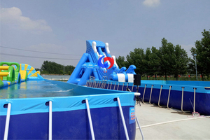 40ft thương mại lớn nhất hồ trượt & bay bay Inflatable screamer trượt nước với trên mặt đất hồ bơi - Product Image 5