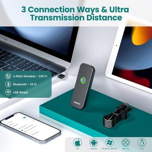 Anyeast Portable Mini USB Wired BT 2.4G Wireless Bluetooth 2D 1D <strong>QR</strong> Bar <strong>Code</strong> Scanner Barcode Reader for Warehouse Inventory - Product Image 3