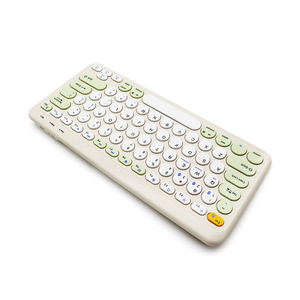 Mini teclado 80 teclas Interruptor de tijera Tecla redonda 2,4G BT Modos duales Teclado inalámbrico Teclado recargable Portátil