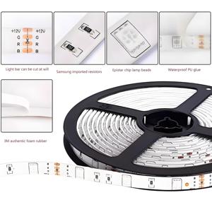 RGB App & ses kontrollü LED şerit işıklar 5050 renkli kovalayan 12V/24V 5m IP20 IP20 bakır PCB 8mm kesilebilir su geçirmez - Product Image 2