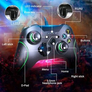 Xbox kablolu denetleyici Slim ve PC Windows 360/360, 7,8 ile uyumlu çift titreşim Turbo ile Xone Gamepad joystick için 10,11 - Product Image 2