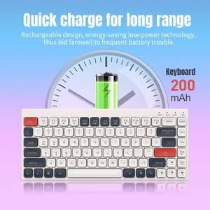 BT100 Bluetooth-kompatible Tastatur Wiederauf ladbare Dual-Mode BT 5.0 2,4 GHz Silent Wireless-Tastatur Unterstützung für Win7/8/2000 - Product Image 6
