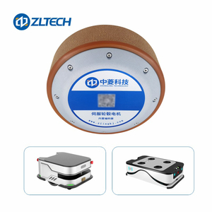 Low Speed High Power 4096 Magnetic Encoder 8inch 400kg Load 200RPM 48V Brushless AGV DC Wheel Hub Servo Motor with PU Tire - Product Image 5