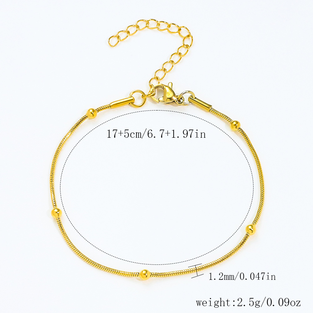 Oro-12 perle rotonde a forma di serpente-17 5 cm