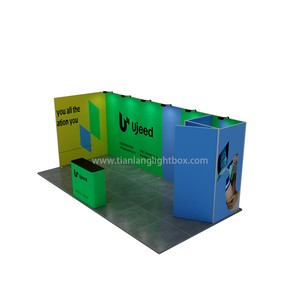 Stand de exposición de aluminio de diseño personalizado Cabinas de esquema de carcasa modular para la Expo de Oriente Medio El stand de aluminio es reutilizable - Product Image 2