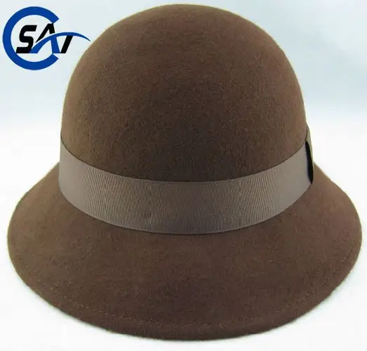 Wholesale elegant cloche wool felt hat for lady&women