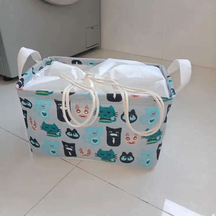 Stoff quadratische Aufbewahrung sbox Cartoon Kleidung Wäsche korb Korb mit Griff für Kinderzimmer Kinderspiel zeug