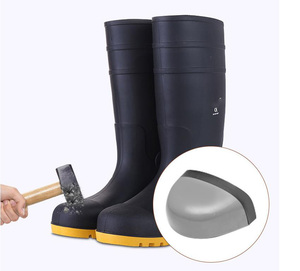冬と夏のためのスチールつま先とミッドソール穿刺耐性PVCガムブーツ付き防水と滑り止めGumboots - Product Image 5