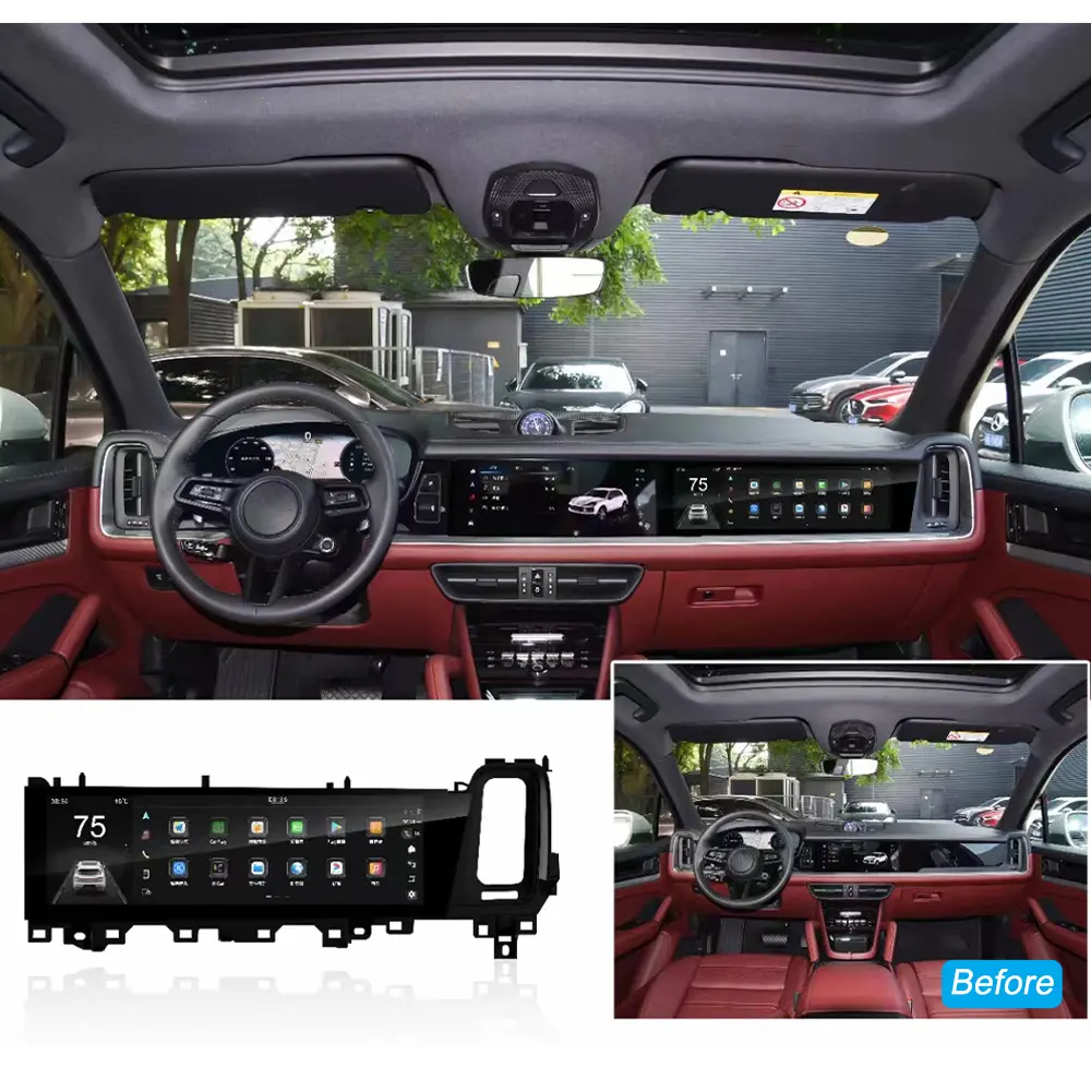 2024 mise à niveau écran co-pilote pour Porsche Cayenne 955 957 GTS 2017-2023 Android 2017-2023 lecteur multimédia GPS stéréo automatique de voiture