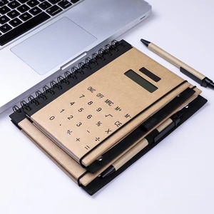Kraft Spiral Elastic Band Notizbuch mit Solarenergie rechner und Stifts ublimation Haft notizen Heft für Büro - Product Image 5