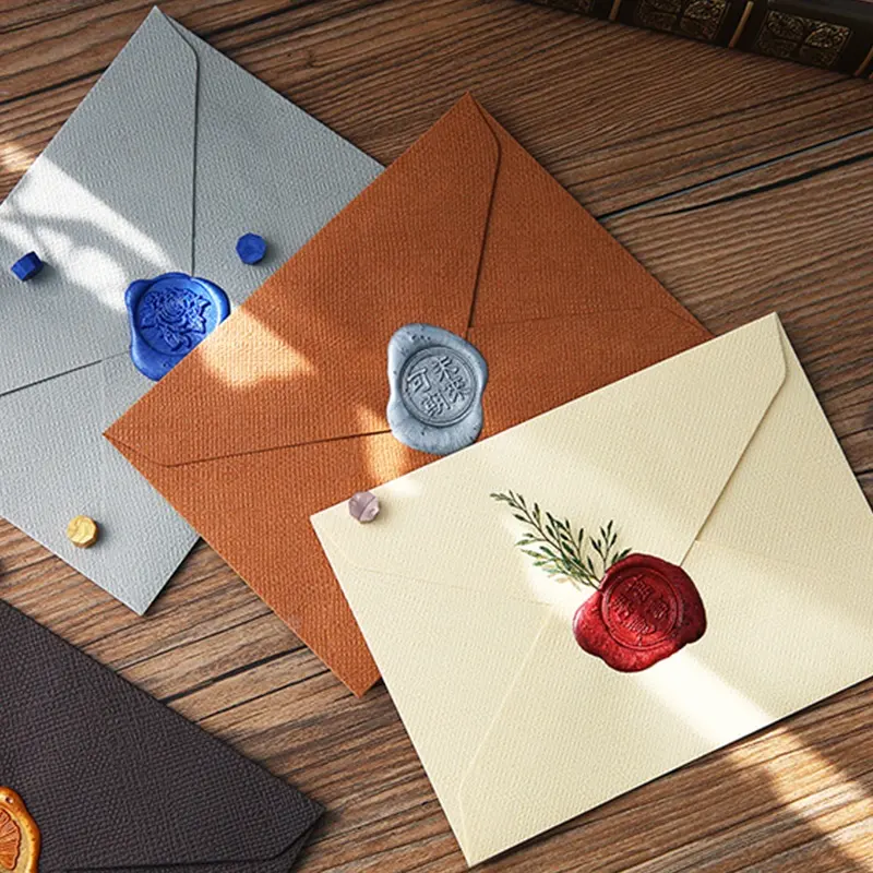 Envelope personalizado vintage de alta qualidade para presente de feriado, cartão postal, cartão postal, envelope de carta