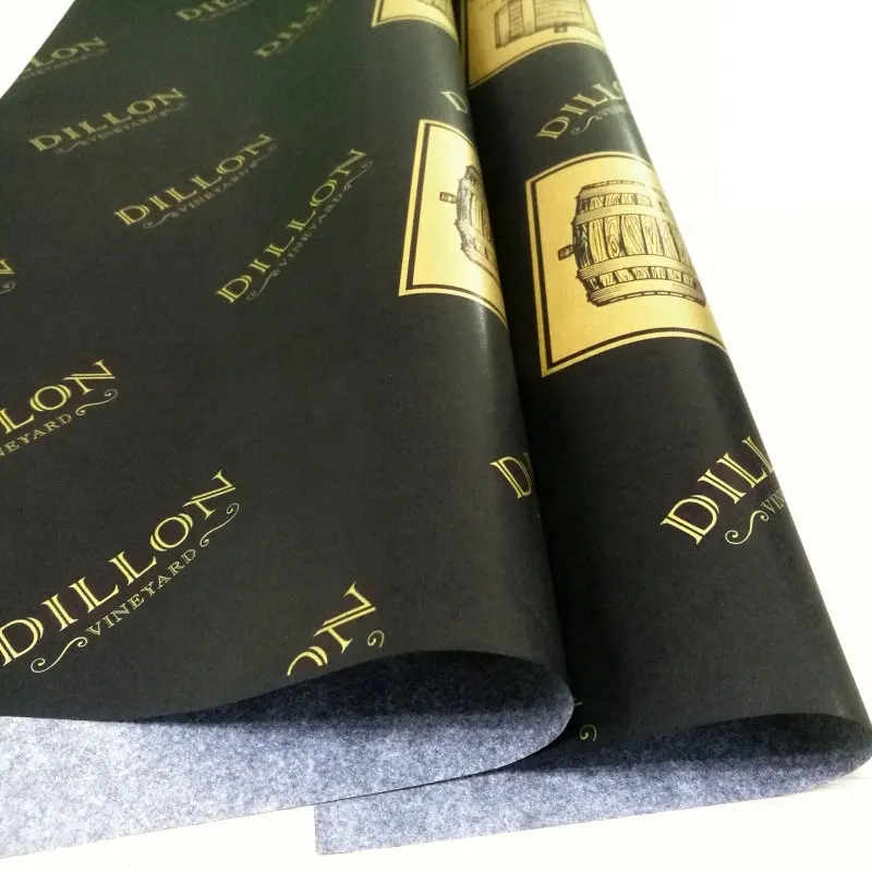 Kertas Pembungkus Foil Emas Kustom untuk Kemasan Hadiah Mewah dengan Logo