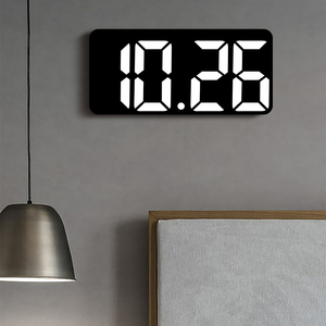 Moderno numero luminoso di plastica sveglia con la settimana data di temperatura telecomando 13 pollici LED digitale orologi da parete - Product Image 2