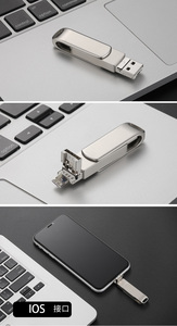 Özelleştirilmiş 4 1 OTG USB Flash sürücü tip C mikro Metal Pendrive 3.0 16gb 32gb 64gb 256gb U Disk için 8 Pin - Product Image 2