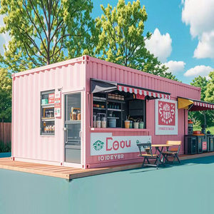 Renovación creativa de un solo contenedor, diseño y construcción de una tienda de contenedores de estructura de acero móvil, tienda de té de la leche - Product Image 1