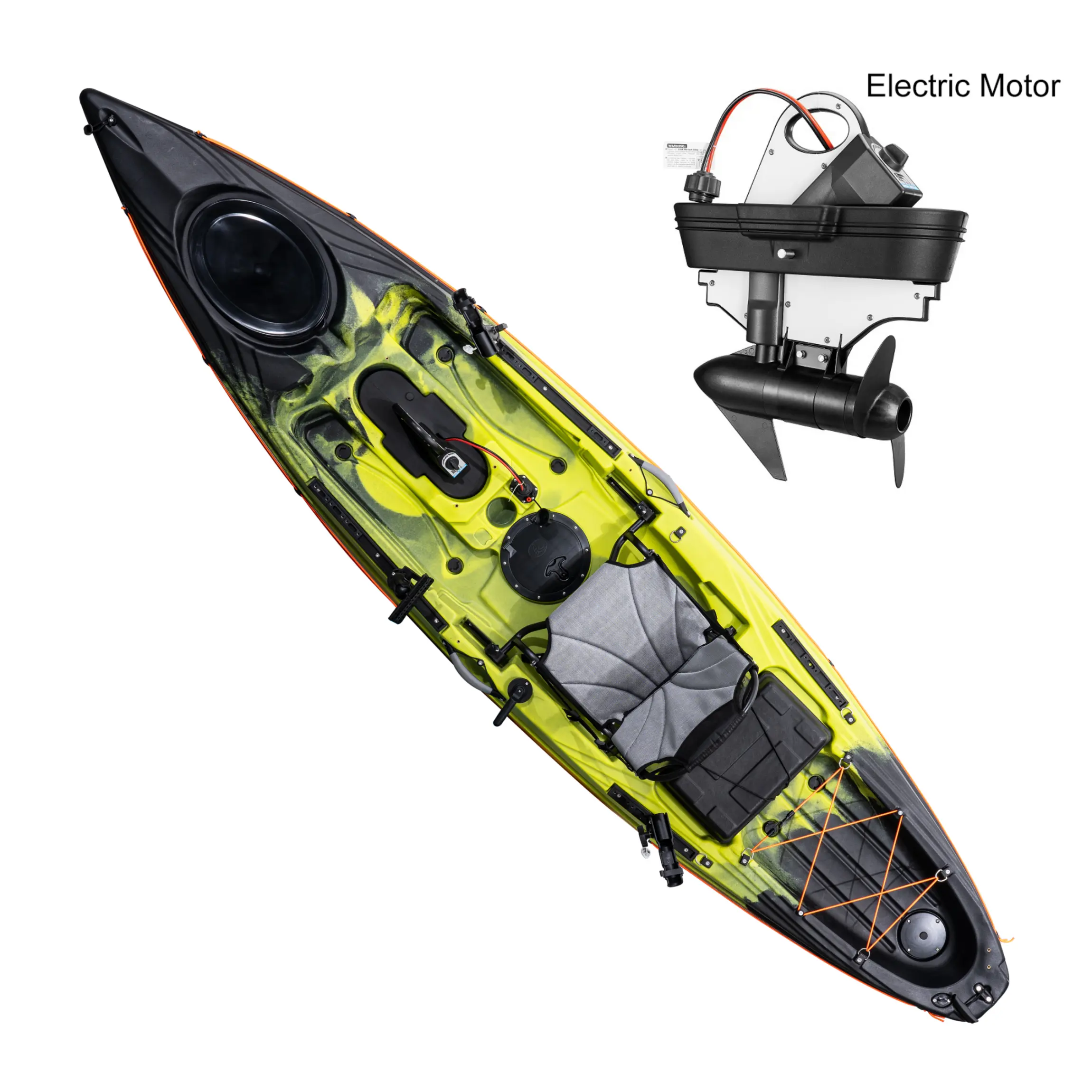 Professionnel 3.6M LLDPE plastique une personne moteur électrique kayak pédale kayak simple kayak de pêche avec moteur électrique et pédale s