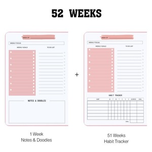Free Sample A5 Spiral Style Weekly Planner Agenda 52 Weeks <strong>with</strong> Non-<strong>Dated</strong> Do List Paper PP Cover Journal <strong>Notebook</strong> for School Use - Product Image 4