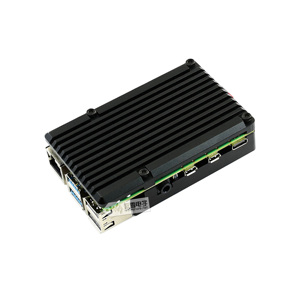 Waveshare Aluminium Alloy <strong>Case</strong> for <strong>Raspberry</strong> <strong>Pi</strong> 4 <strong>Model</strong> B Black Armour with Dual Cooling Fans - Product Image 5