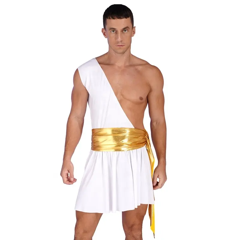 メンズワンショルダー古代ギリシャ神ランジェリー騎士戦士コスチュームコスプレステージパフォーマンス衣装