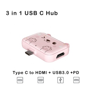 ABS 4K HD 100W PD USB 3.0 Typ C 3 in 1 USB Hub Dock Station Adapter für Laptop-und USB C-Geräte