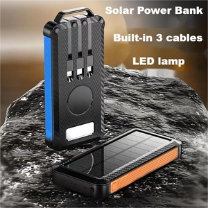 Yeni varış su geçirmez taşınabilir kablosuz güneş enerjisi şarj cihazı <span class=keywords><strong>USB</strong></span> ve tip-c portu ile 5V/3A LED el feneri 10000mAh güneş enerjisi bankası