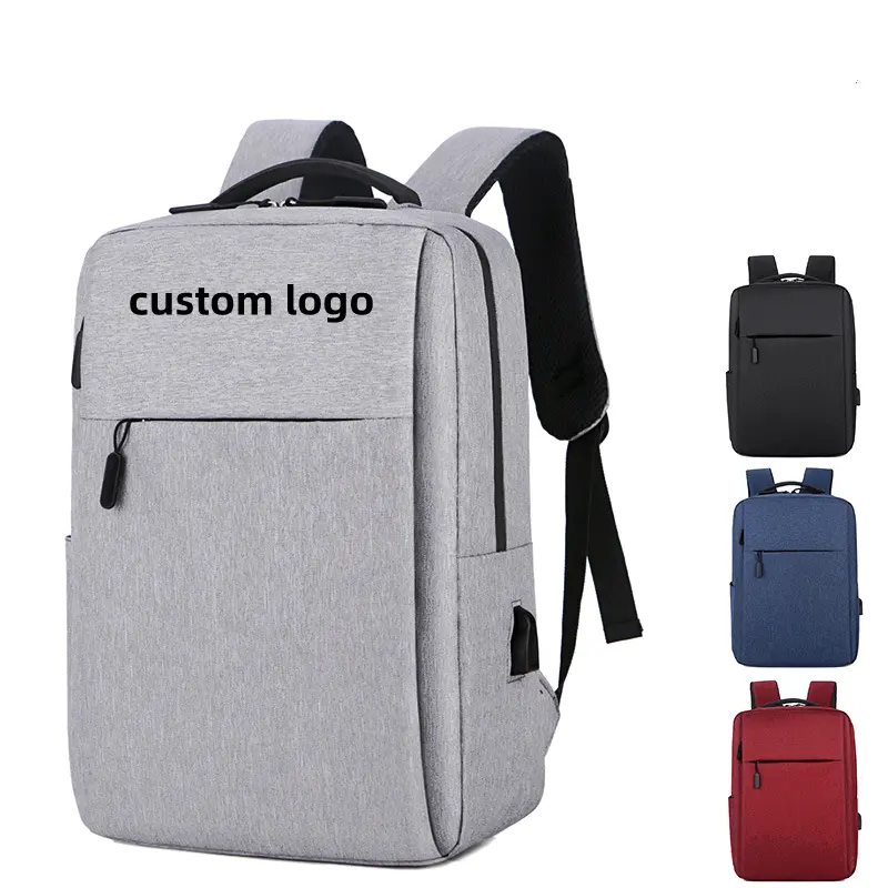 Mochila Oxford impermeable para viajes de negocios con logotipo personalizado, mochila para ordenador portátil para estudiantes de 15,6 pulgadas con USB